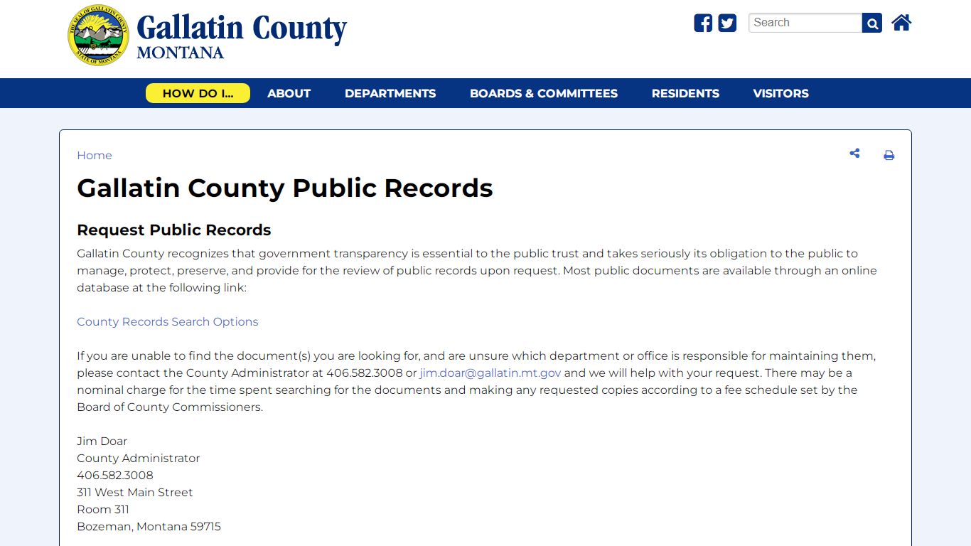 Gallatin County Public Records | Gallatin County, MT