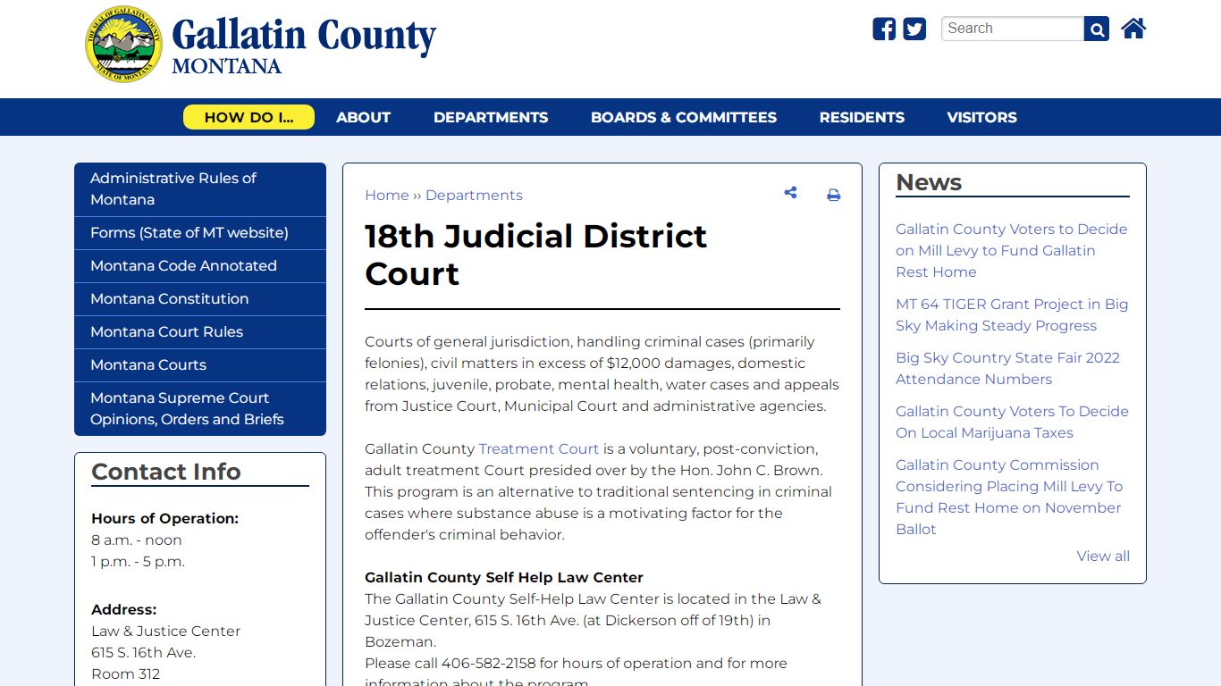 18th Judicial District Court | Gallatin County, MT